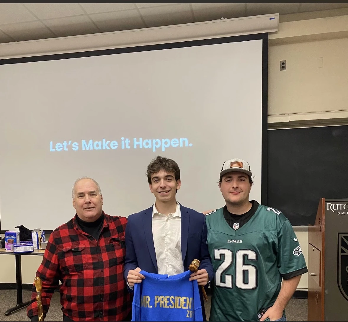 Keith Brauer, Michael Galari and Ryan Hopp, three Beta Delta presidents